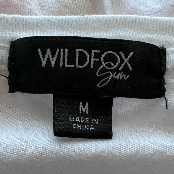 WILDFOX WHITE SCOOP NECK SWIM COVER HIGH LOW SIZE M - Picture 7 of 7